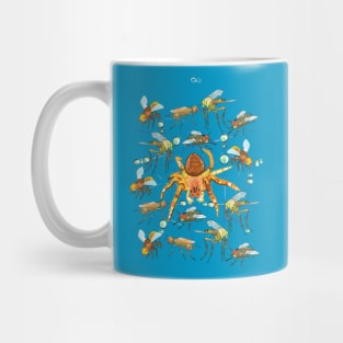 Web of flies and spider Mug